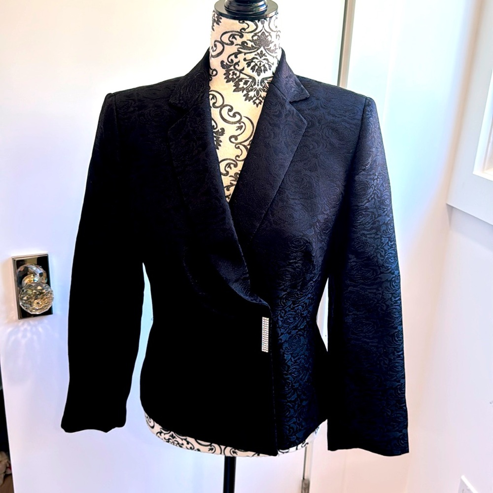 Tahari Brocade Blazer with Crystal Embellishment